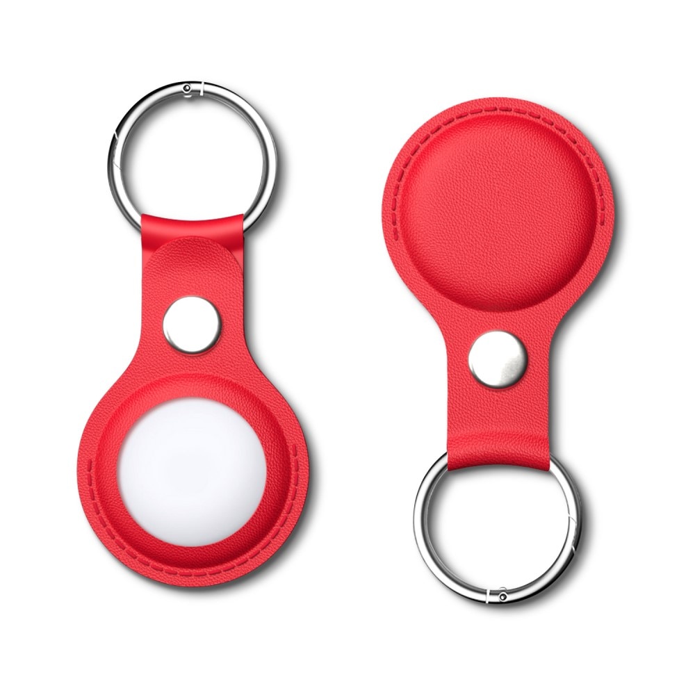 Apple AirTag Läderskal med nyckelring, röd