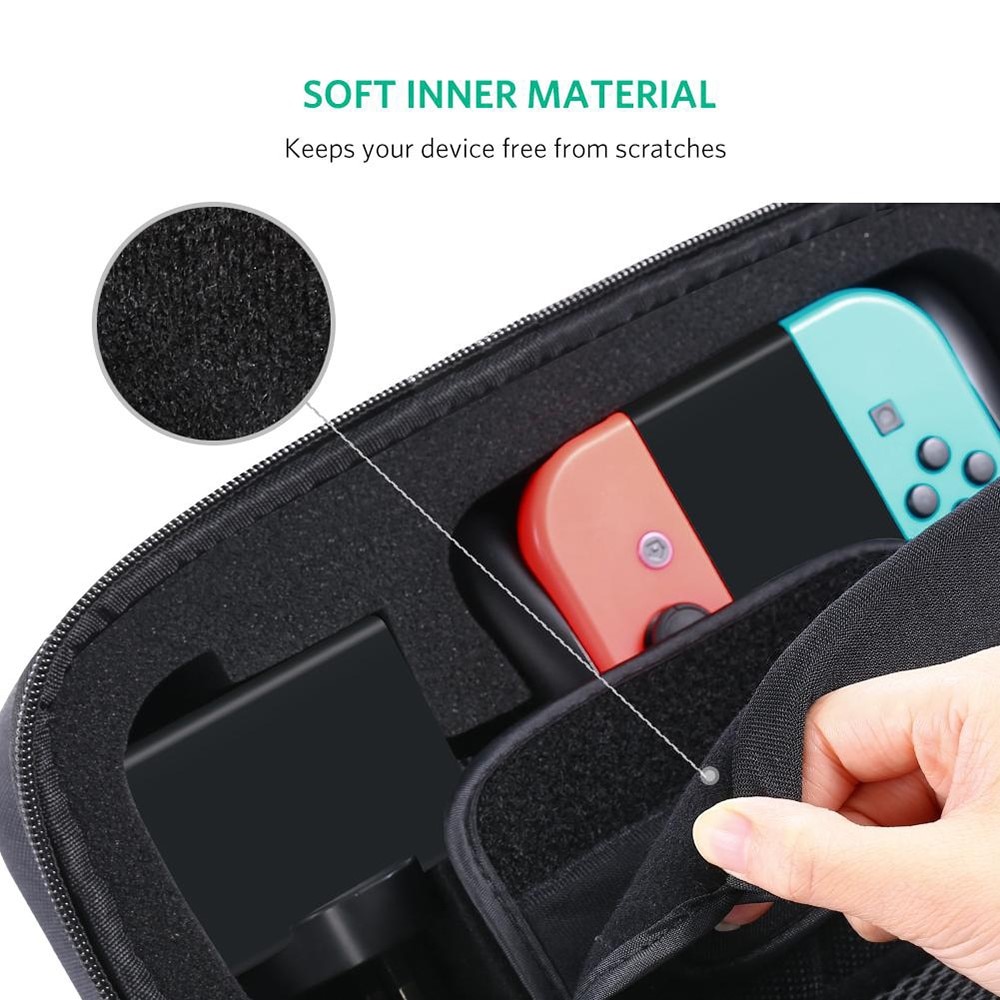 Nintendo Switch Förvaringsväska med handtag och plats för spelkort, svart