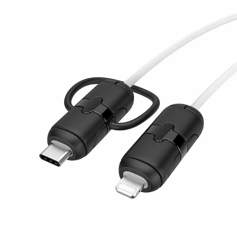 Slitstarkt Kabelskydd för USB-C till Lightning-kabel, svart
