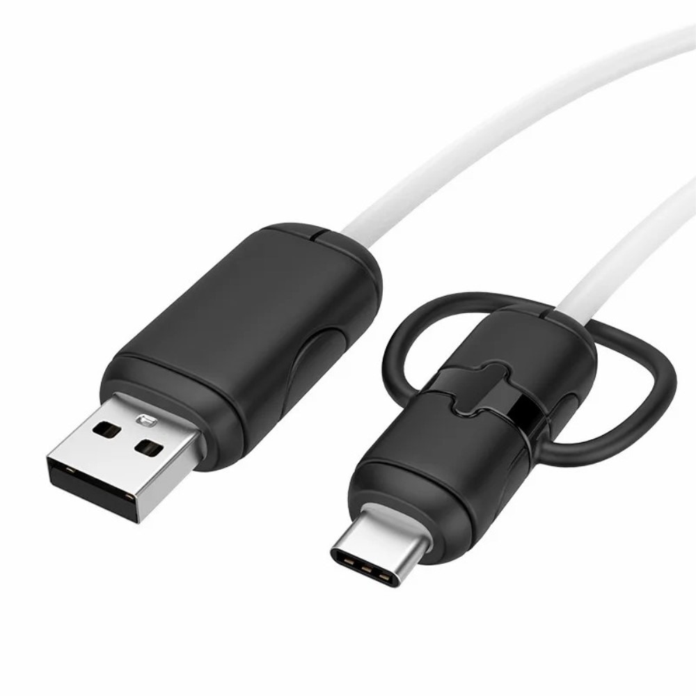 Slitstarkt Kabelskydd för USB-C till USB-A-kabel, svart