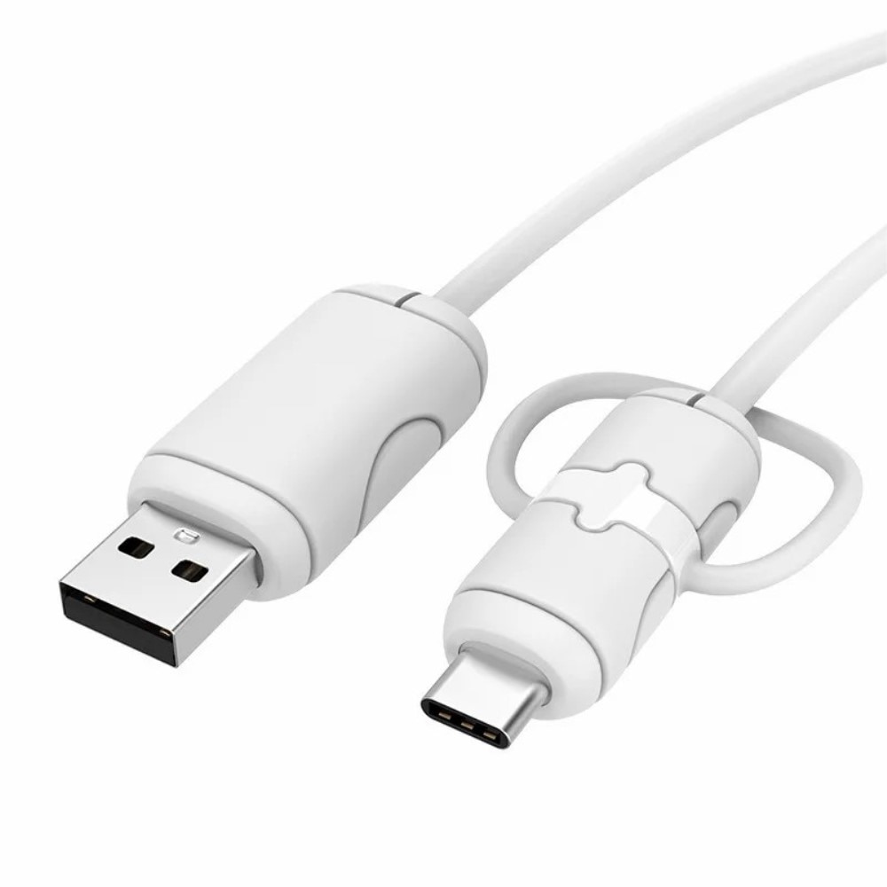 Slitstarkt Kabelskydd för USB-C till USB-A-kabel, vit