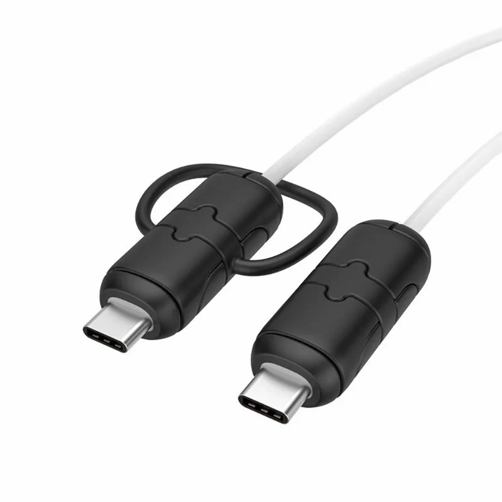 Slitstarkt Kabelskydd för USB-C till USB-C-kabel, svart
