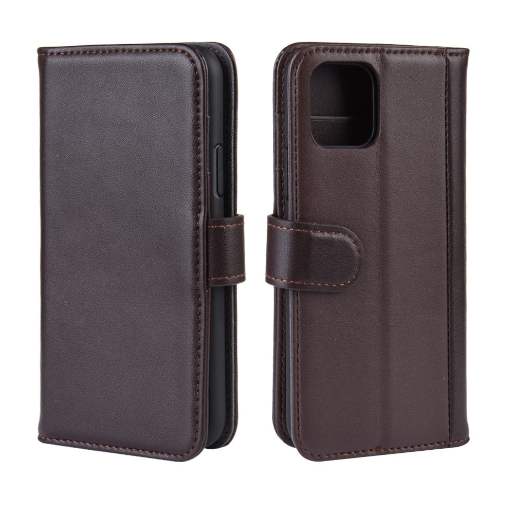 iPhone 11 Pro Plånboksfodral i Äkta Läder, brun