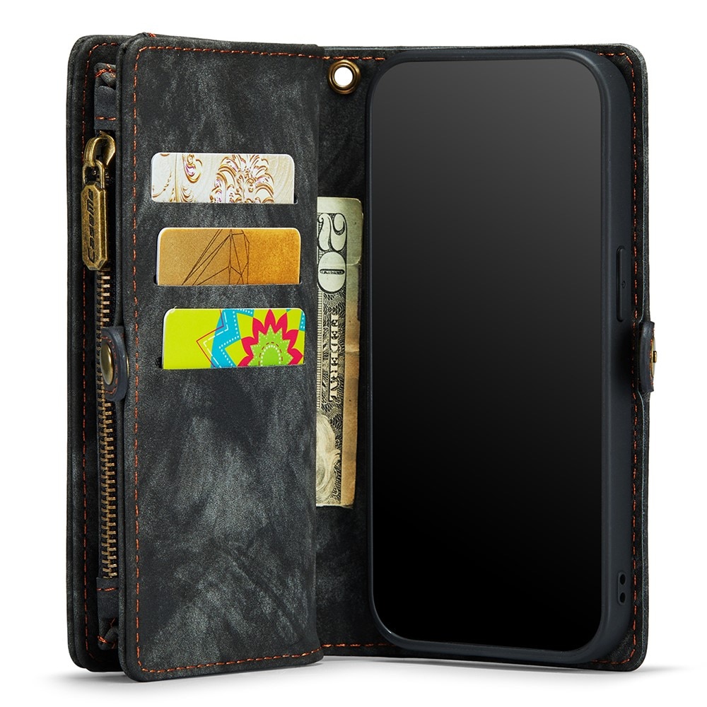 iPhone 11 Rymligt plånboksfodral med många kortfack, grå