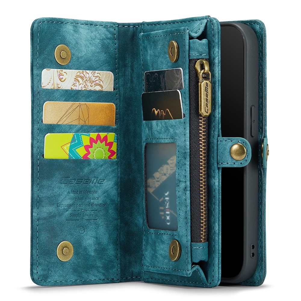 iPhone 11 Pro Rymligt plånboksfodral med många kortfack, blå