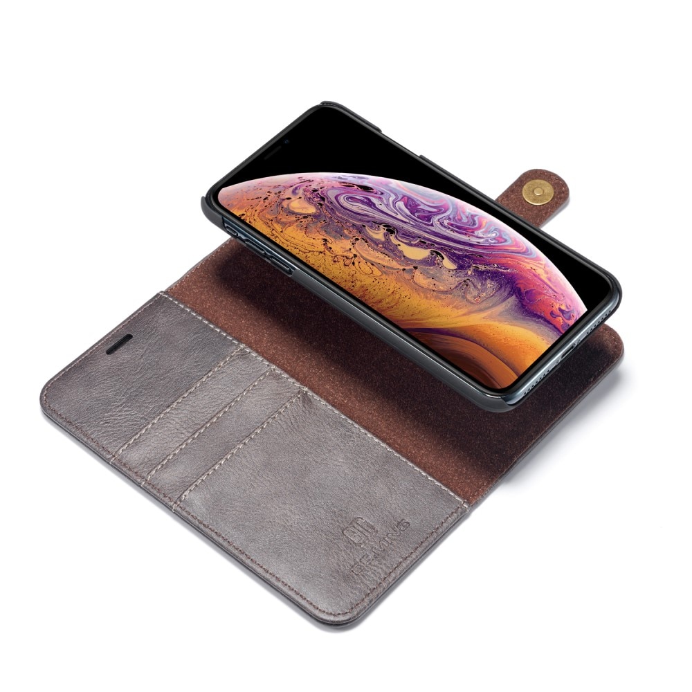 iPhone XS Max Plånboksfodral med avtagbart skal, brun