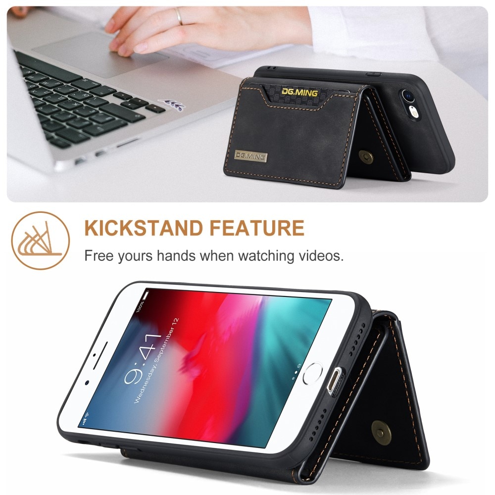 iPhone SE (2020) Skal med avtagbar plånbok, svart