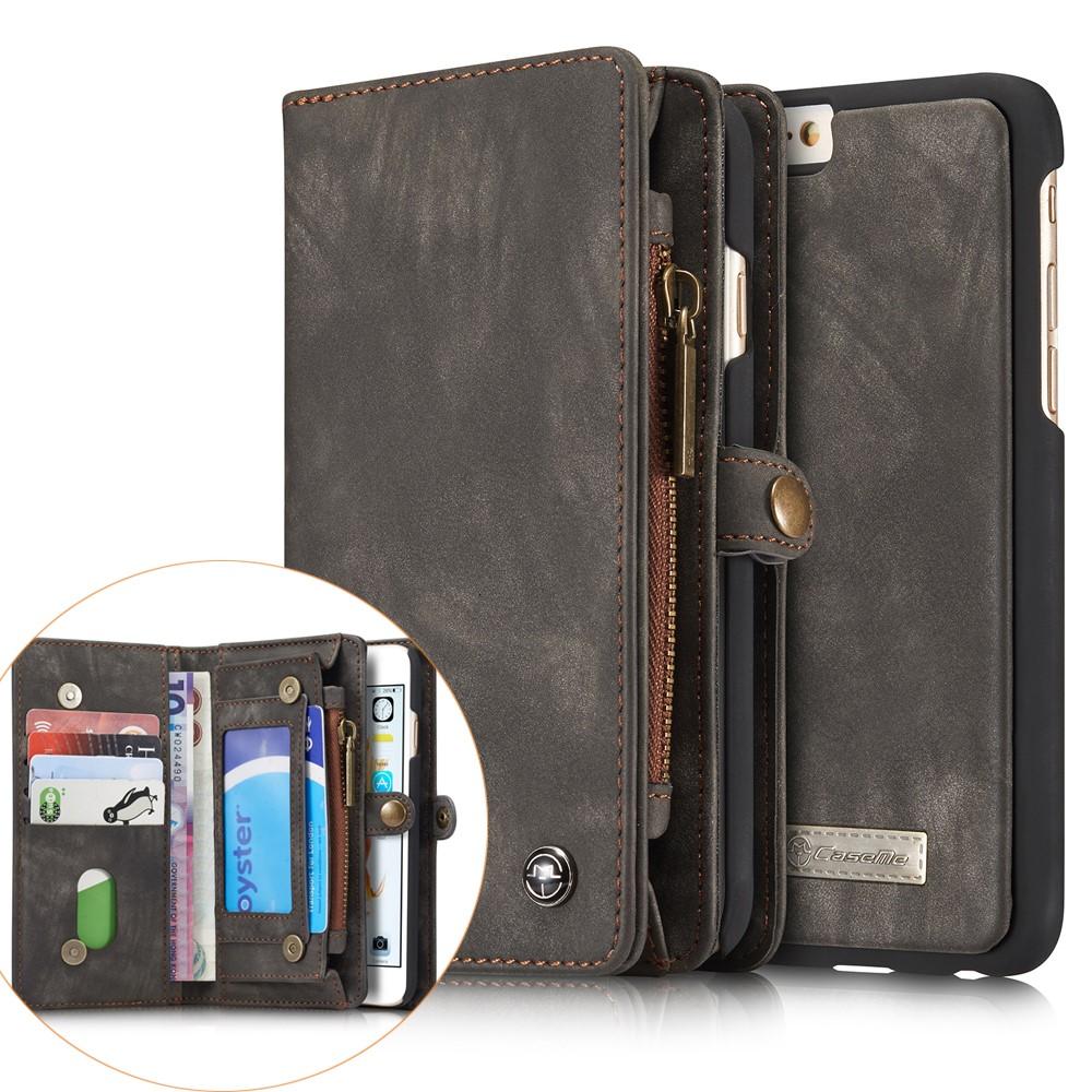 iPhone 6 Plus/6S Plus Rymligt plånboksfodral med många kortfack, grå