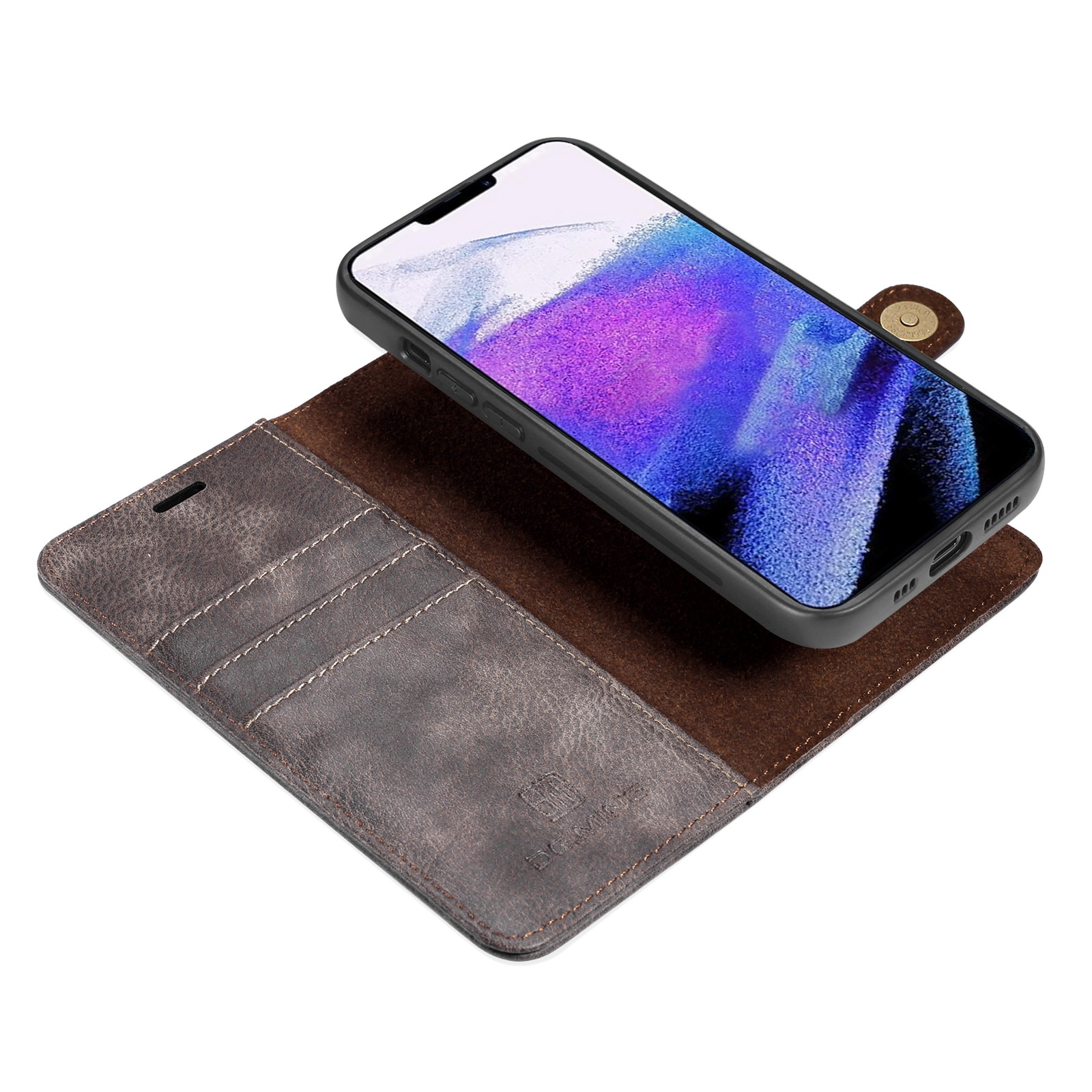 iPhone 13 Pro Plånboksfodral med avtagbart skal, brun