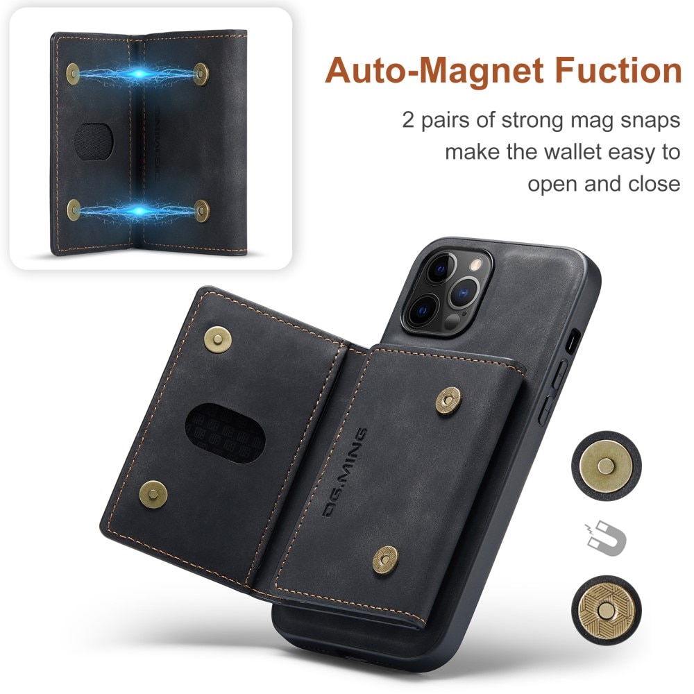 iPhone 13 Pro Max Skal med avtagbar plånbok, svart