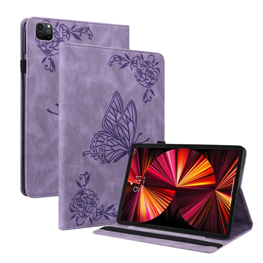 iPad Pro 11 3rd Gen (2021) Fodral med fjärilar, lila