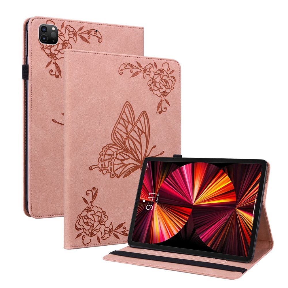 iPad Pro 11 3rd Gen (2021) Fodral med fjärilar, rosa