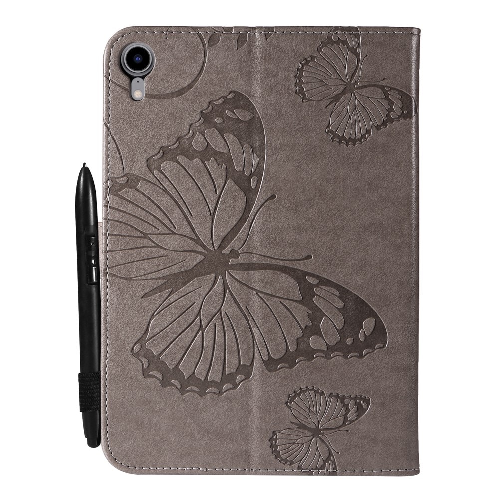 iPad Mini 6th Gen (2021) Fodral med fjärilar, grå