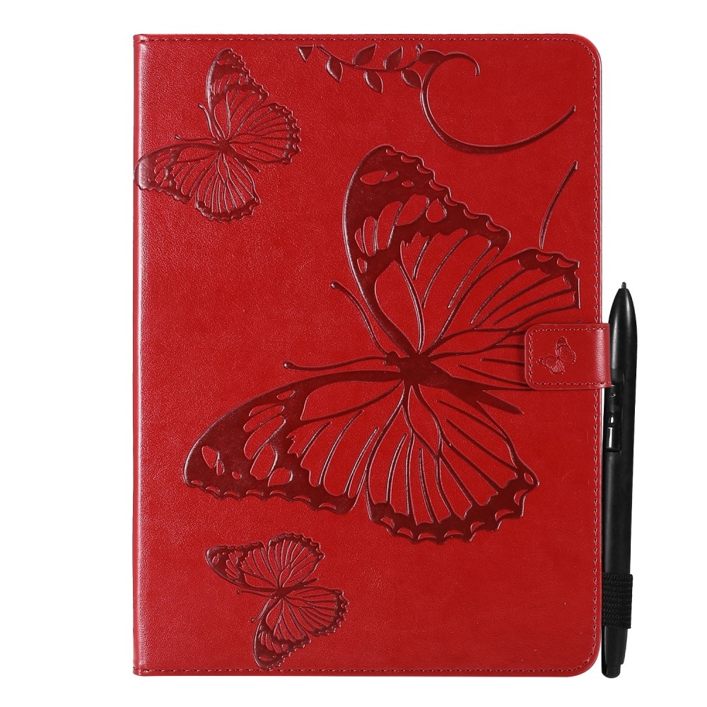 iPad Mini 6th Gen (2021) Fodral med fjärilar, röd