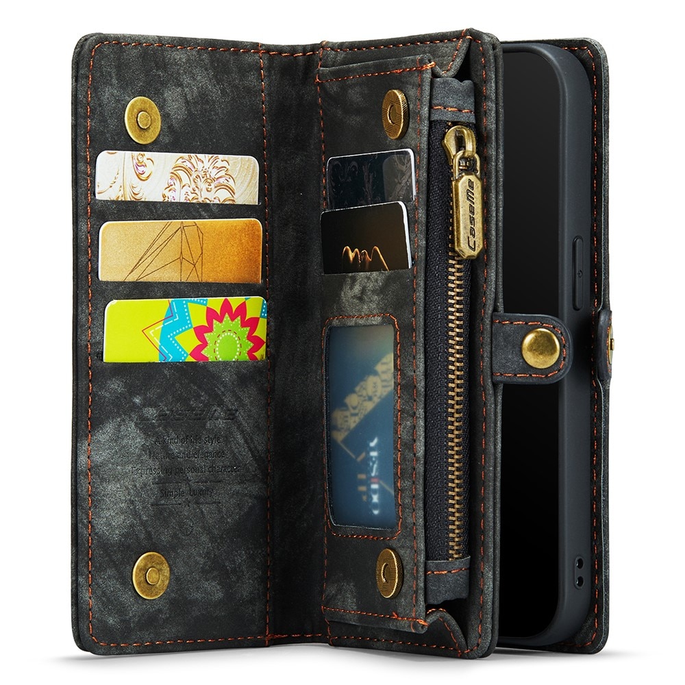iPhone 7 Plus/8 Plus Rymligt plånboksfodral med många kortfack, grå