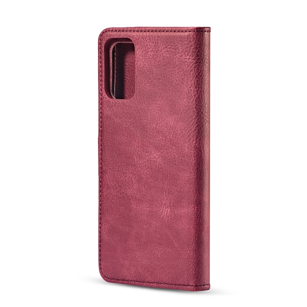 Samsung Galaxy S20 Plånboksfodral med avtagbart skal, röd