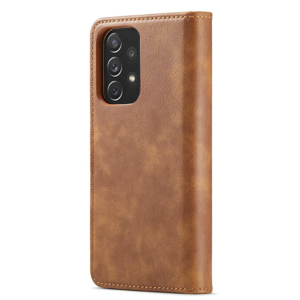 Samsung Galaxy A73 5G Plånboksfodral med avtagbart skal, cognac