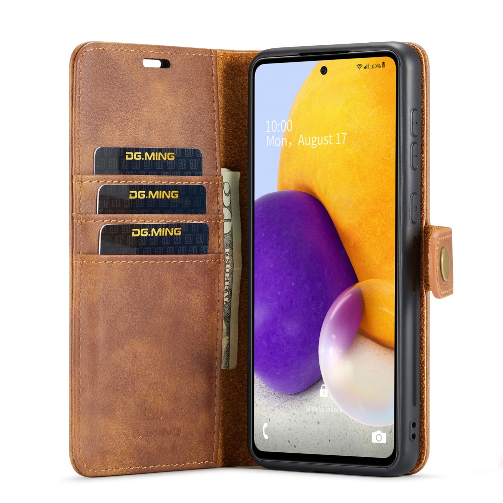 Samsung Galaxy A73 5G Plånboksfodral med avtagbart skal, cognac