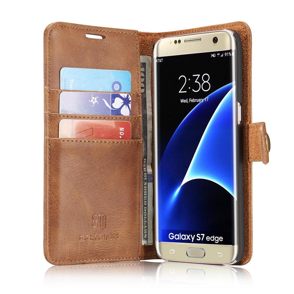 Samsung Galaxy S7 Edge Plånboksfodral med avtagbart skal, cognac