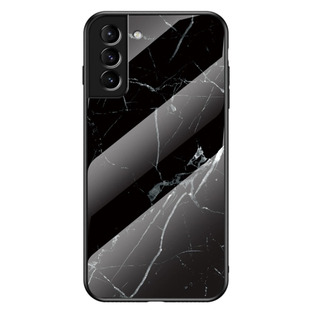 Samsung Galaxy S22 Plus Mobilskal med baksida av glas, svart marmor