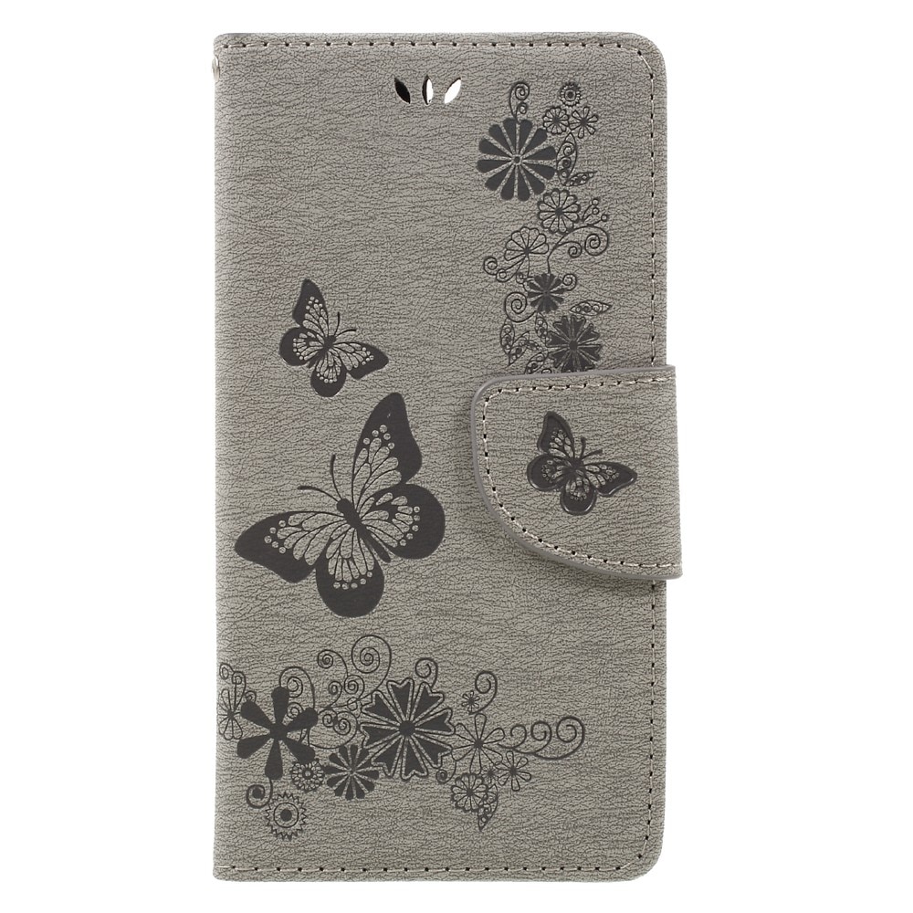 Huawei Honor 8 Mobilfodral med fjärilar, grå