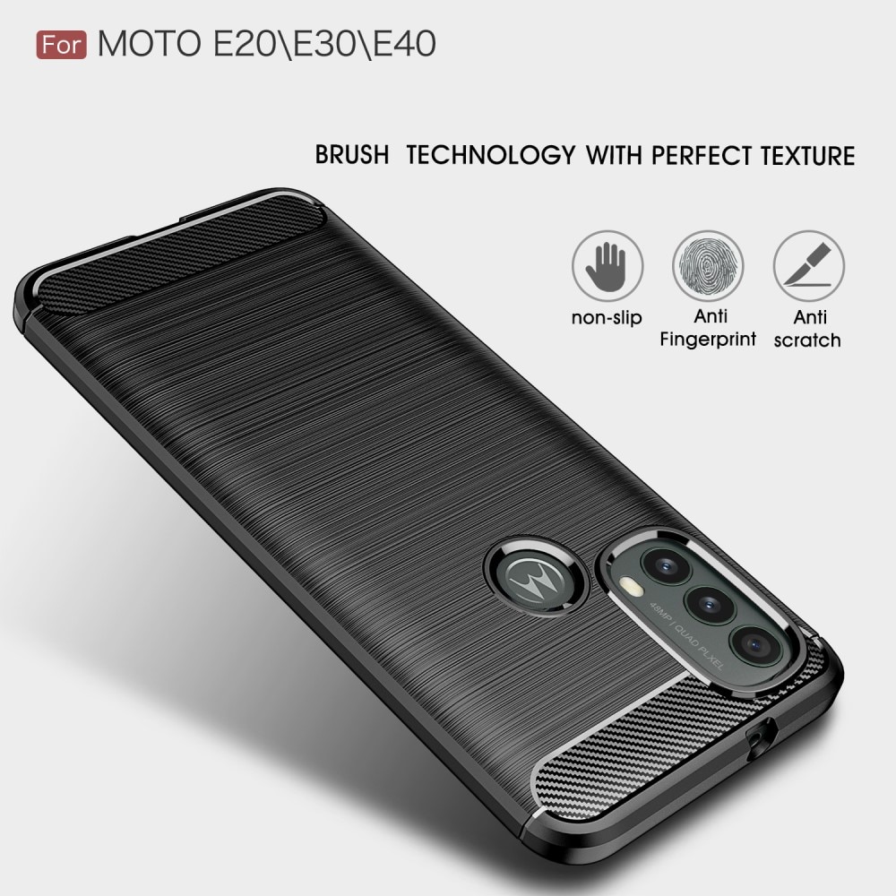 Motorola Moto E20/E30/E40 TPU-skal Brushed, Black