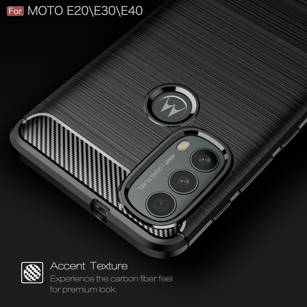 Motorola Moto E20/E30/E40 TPU-skal Brushed, Black