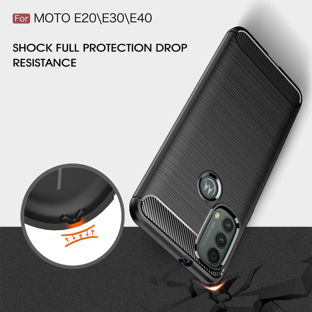 Motorola Moto E20/E30/E40 TPU-skal Brushed, Black