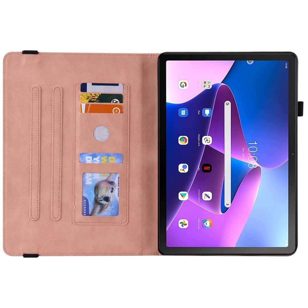 Lenovo Tab M10 Plus (3rd gen) Fodral med fjärilar, rosa