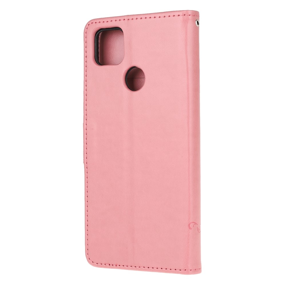 Xiaomi Redmi 9C Mobilfodral med fjärilar, rosa