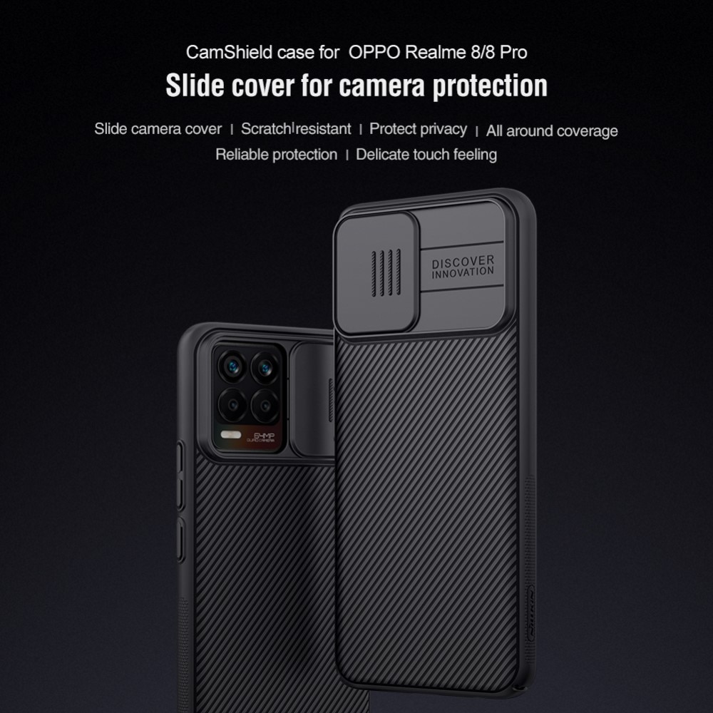 Realme 8/8 Pro Skal med kameraskydd - CamShield, svart