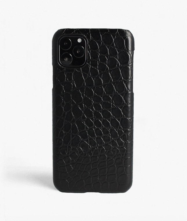 iPhone 11 Pro Max Skal Small Croco Svart