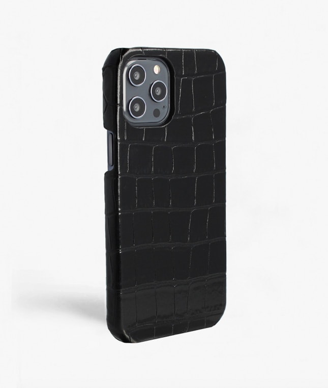 iPhone 12 Pro Max Skal Croco Black