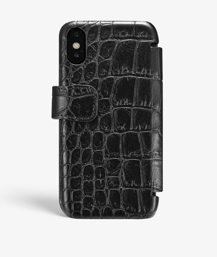 iPhone X/XS Plånboksfodral Lizard Black