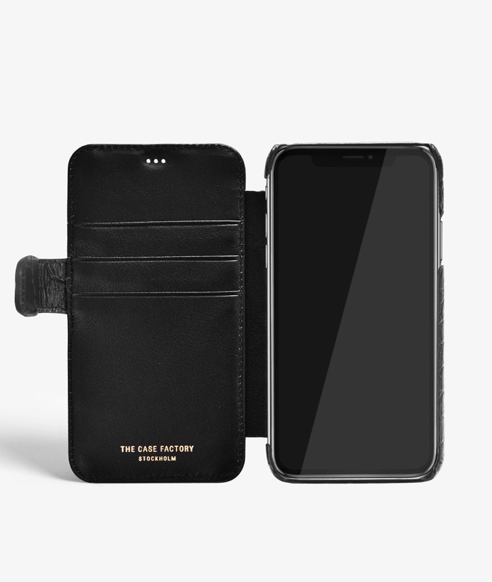 iPhone X/XS Plånboksfodral Lizard Black