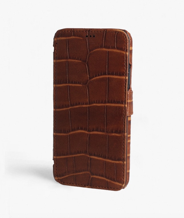 iPhone 11 Pro Max Plånboksfodral Lizard Cognac