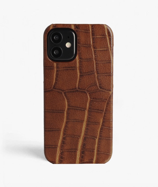 iPhone 12 Mini Skal Croco Cognac