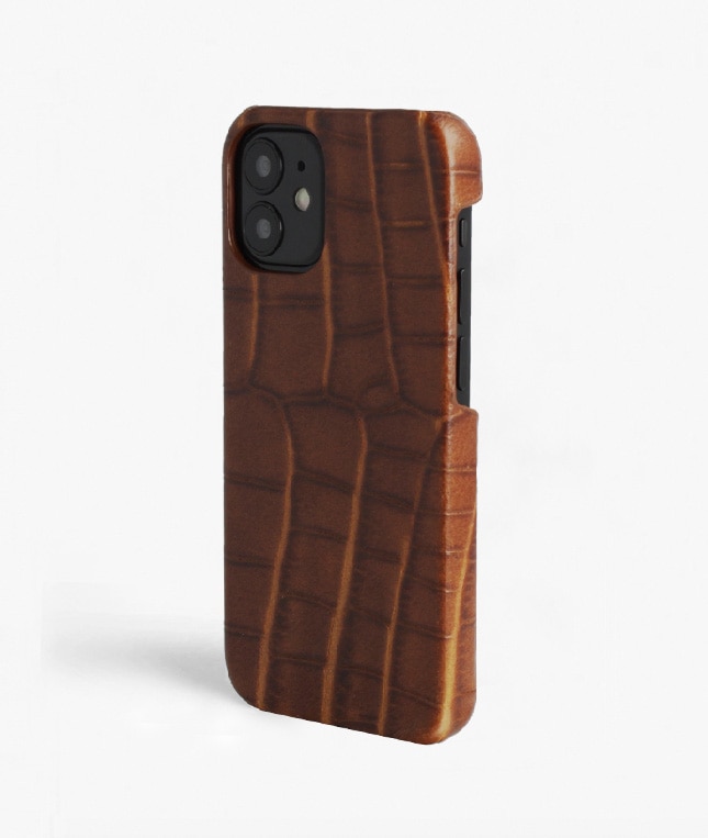 iPhone 12 Mini Skal Croco Cognac