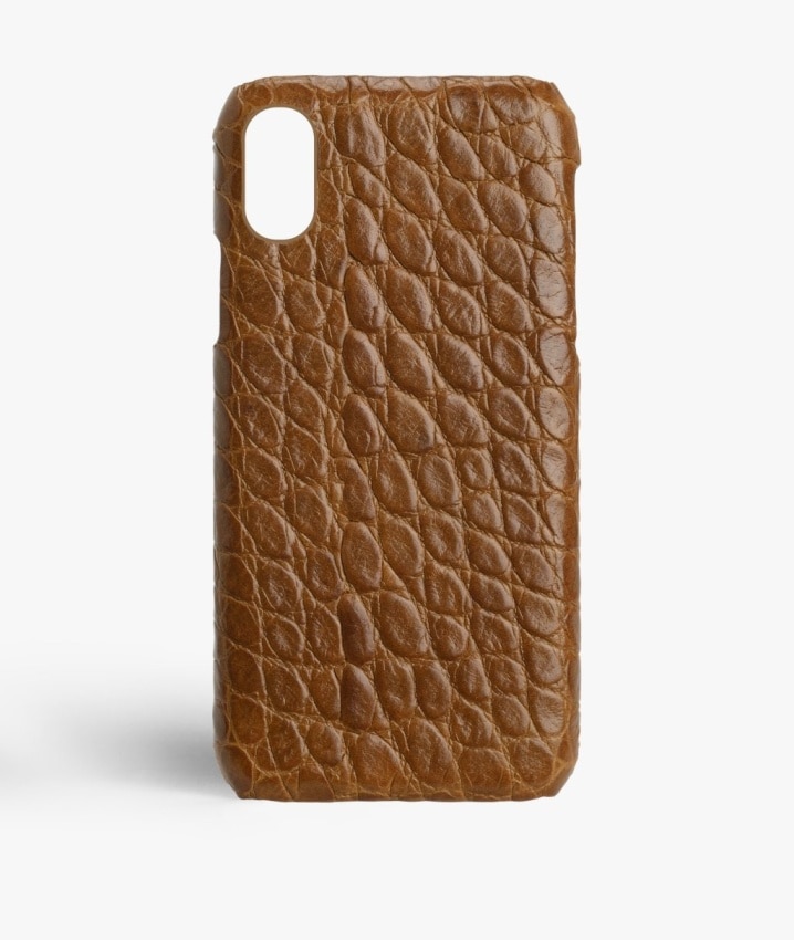 iPhone Xs Max Skal Small Croco Cognac