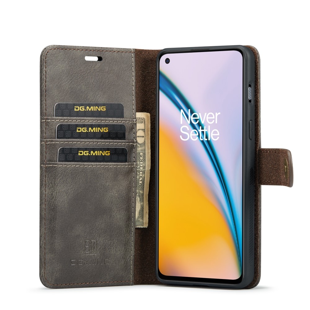 OnePlus Nord 2 5G Plånboksfodral med avtagbart skal, brun