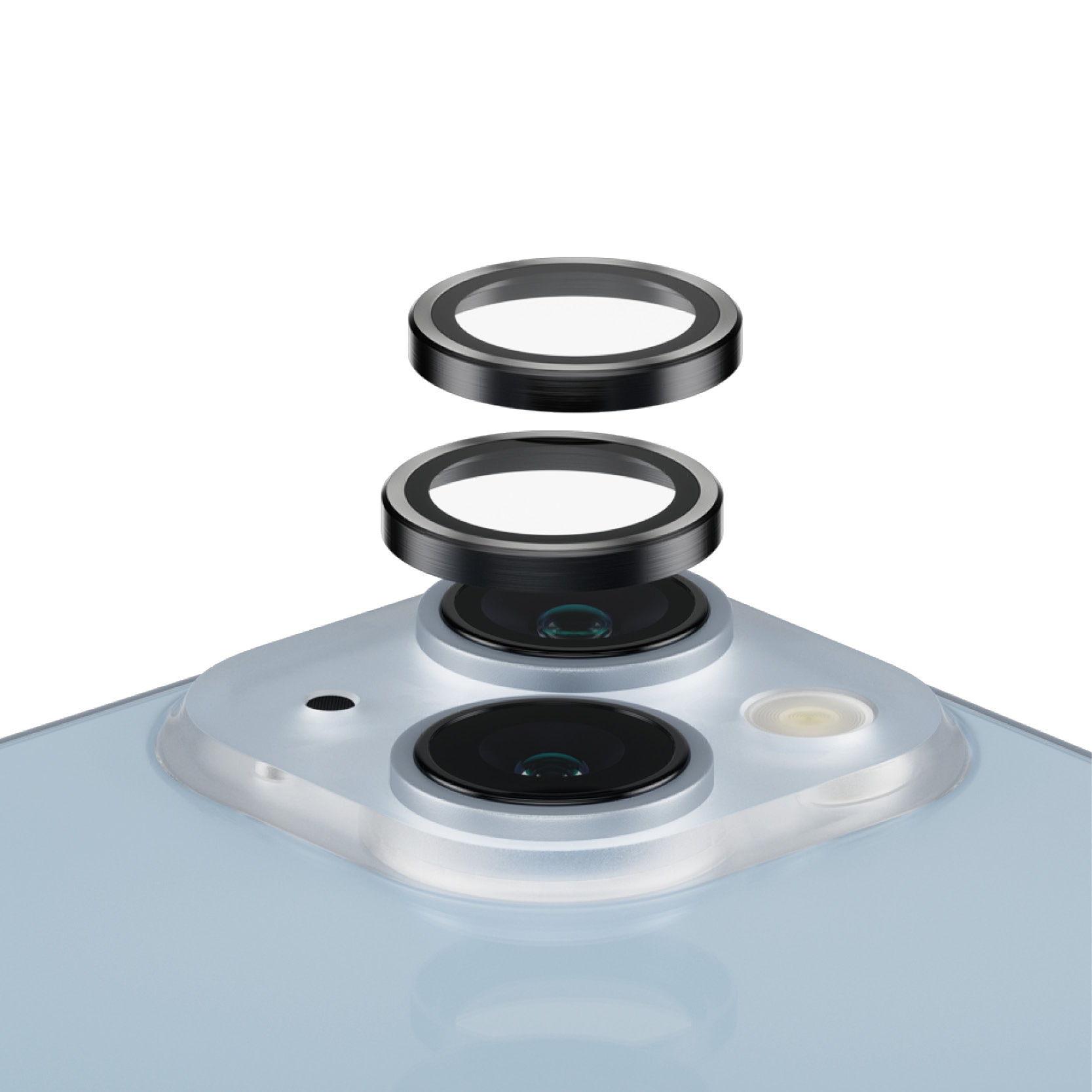 iPhone 14 Plus Hoops linsskydd med aluminiumram, svart