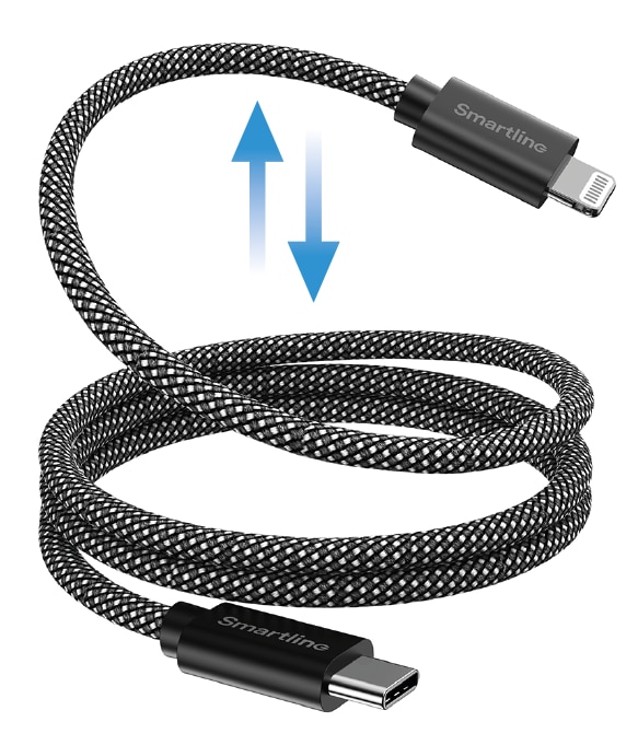 Magnetisk USB-C till Lightning Laddningskabel 1m, svart