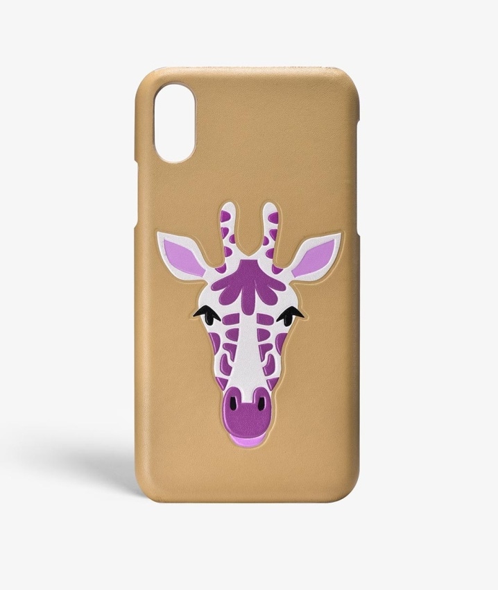 iPhone X/XS Skal Giraffe Nappa Beige