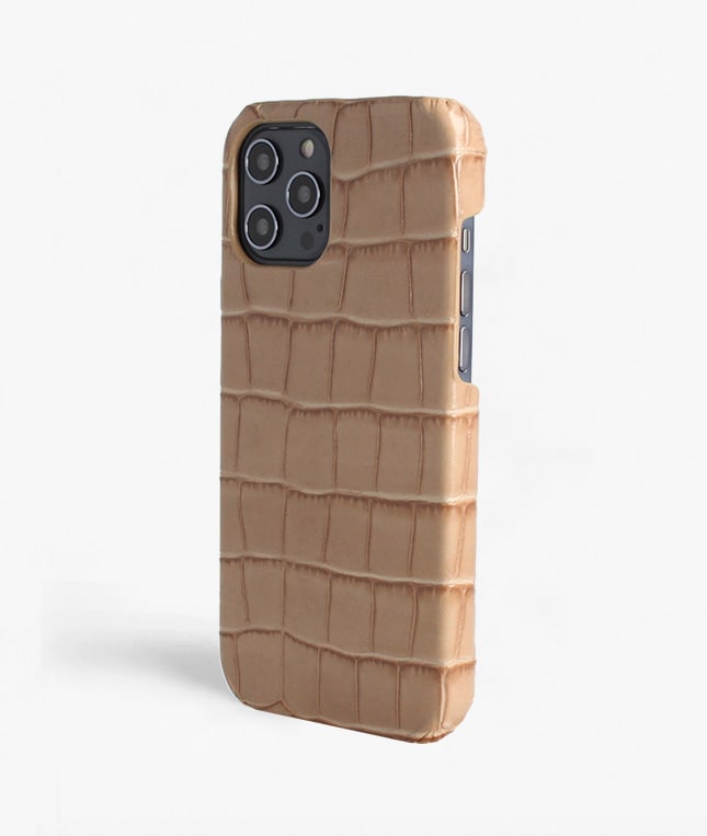 iPhone 12 Pro Max Skal Croco Sand