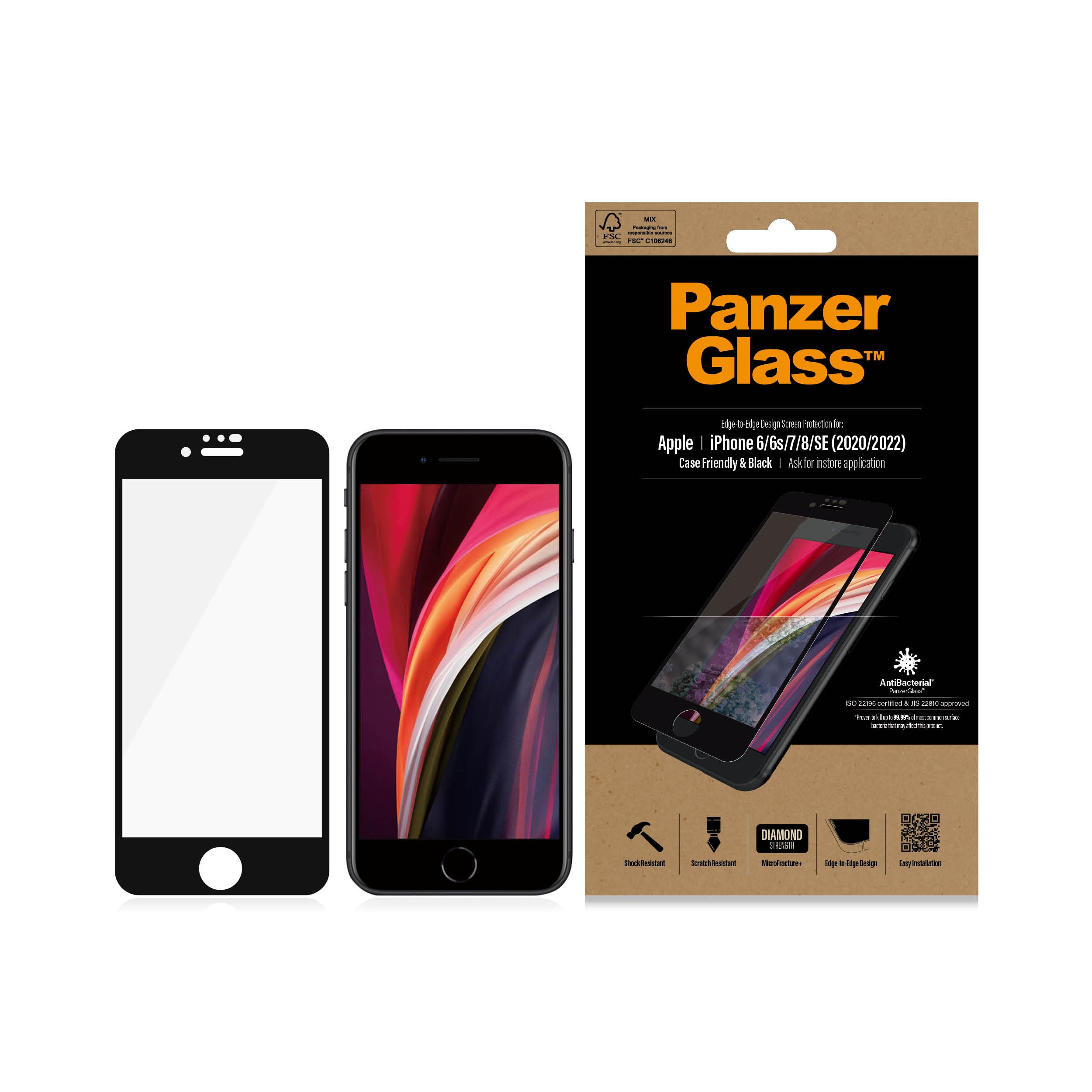 iPhone SE (2020) Skärmskydd i reptåligt härdat glas - Edge-to-Edge