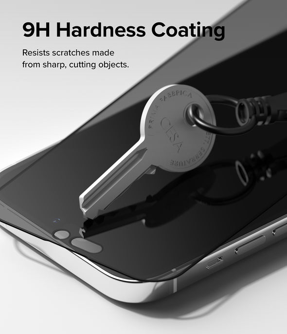 iPhone 14 Pro Anti-spy Skärmskydd i glas med monteringsverktyg