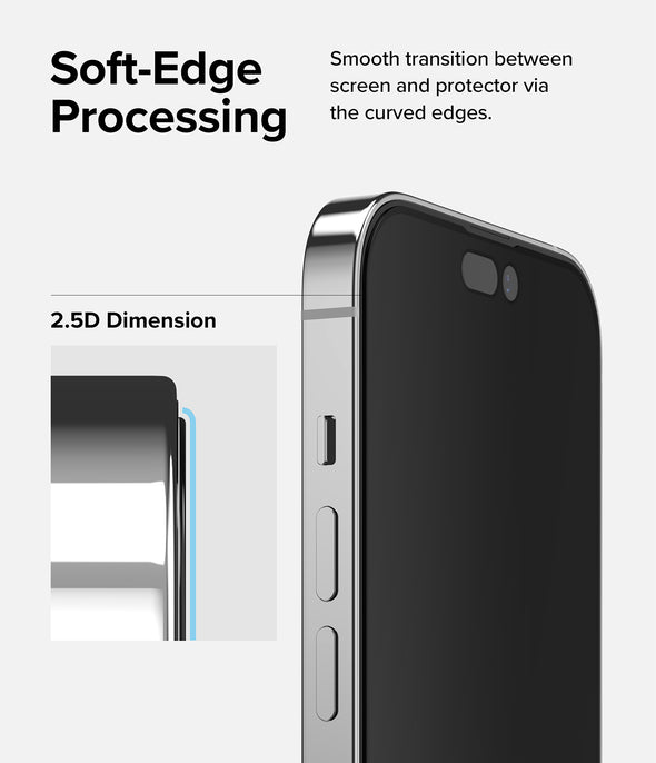iPhone 14 Pro Anti-spy Skärmskydd i glas med monteringsverktyg