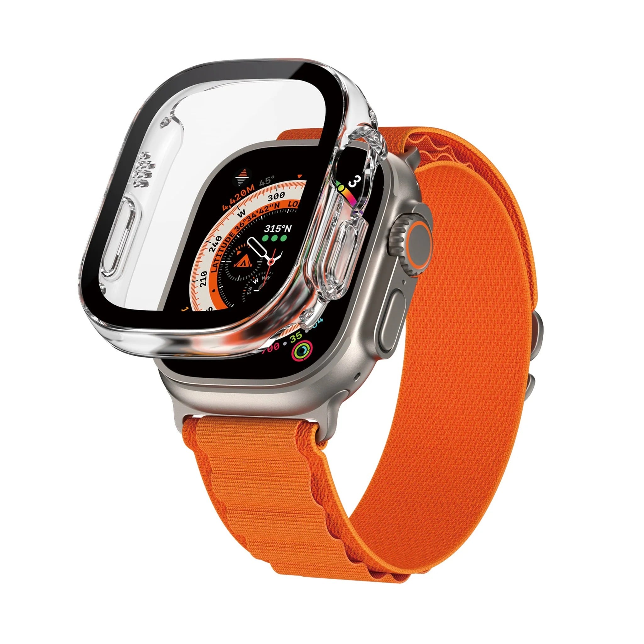 Apple Watch Ultra 49mm Heltäckande skal med skärmskydd, transparent