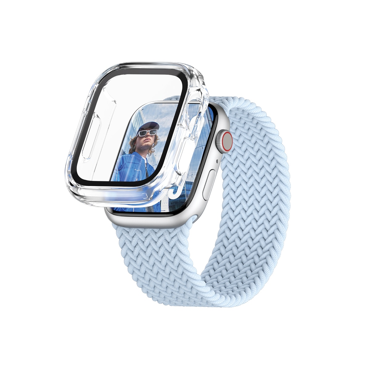 Apple Watch Series 10 42mm Slim Heltäckande skal med skärmskydd, transparent