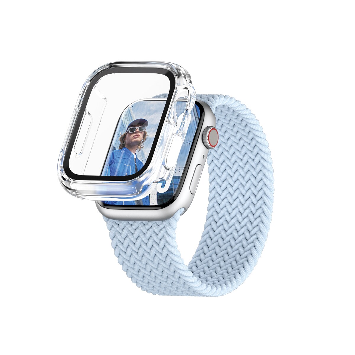 Apple Watch Series 10 46mm Slim Heltäckande skal med skärmskydd, transparent